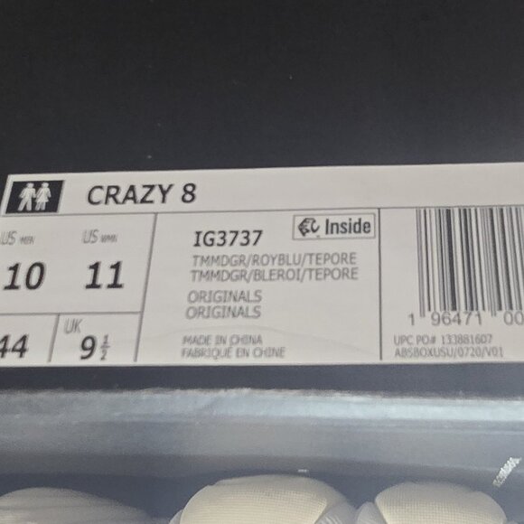 adidas Crazy 8 Dodgers - IG3737 Size 10 M (Box with no Lid) - Picture 3 of 8
